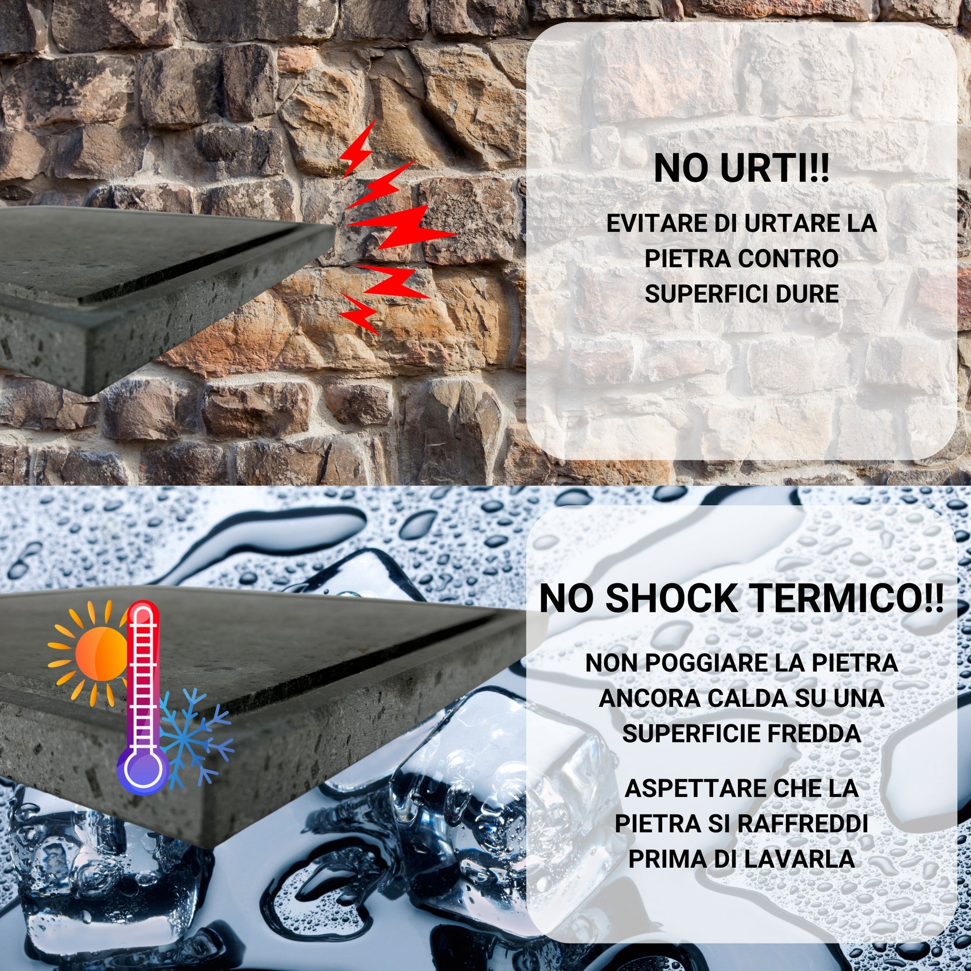 Istruzioni uso piastra pietra refrattaria con supporto acciaio inox