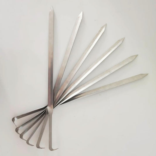 Kit 6 spiedini barbecue 60cm acciaio inox 1,5mm artigianali VulcanInox made in Italy