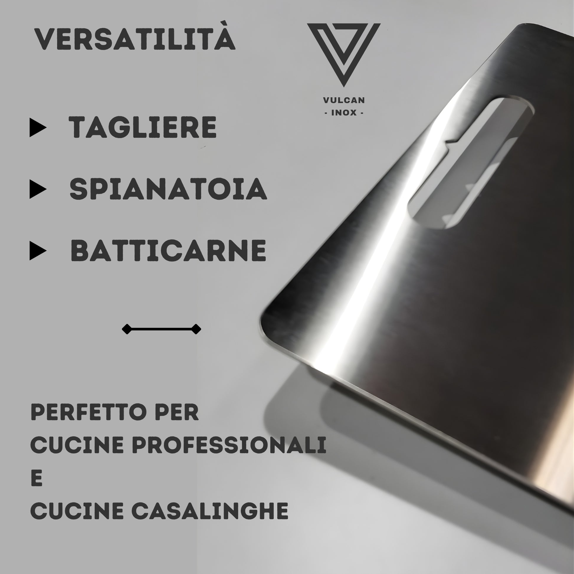 Superficie antibatterica tagliere acciaio inox certificato alimentare