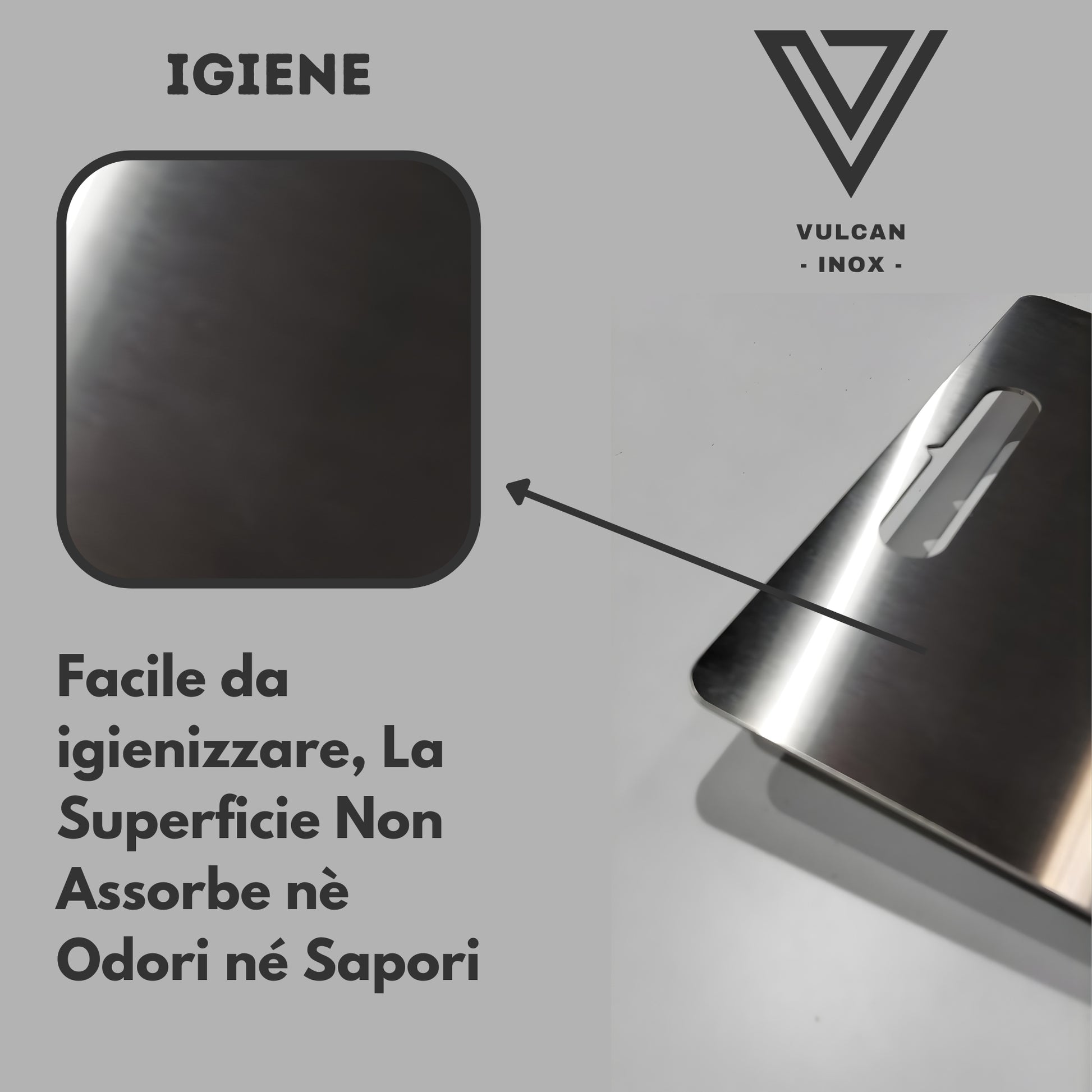 Tagliere inox artigianale made in Italy per cucine professionali